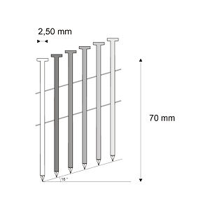 Hřebíky FAC hladké svitek, drát 16° 2,50 x 70 mm - 6.000 ks