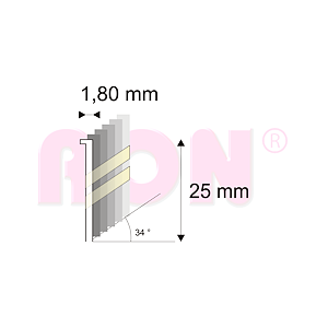 Truhlářské Brady šikmé 34° Narex 5G-DA/25 - 1,80 x 25 mm - 4 000 ks