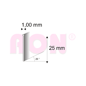 Truhlářské Brady šikmé 26° Narex 500/25 - 1 x 25 mm - 5 000 ks