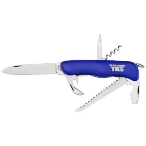 Reklamní výrobek - Kapesní zavírací nůž PRAKTIK 6dílný modrý s pilkou a vývrtkou