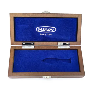 Dárková krabička dřevěná, stříbrné logo - nože RYBIČKA 130-DS