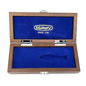 Dárková krabička dřevěná, zlaté logo - nože RYBIČKA 130-DZ