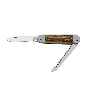 Kapesní zavírací nůž STOVKA lovecký 2dílný s pilkou - střenka paroh 233-NP-2