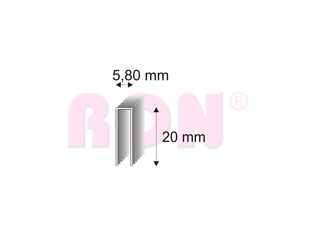 Truhlářské spony s pryskyřicí Narex 343/20 - 5,80 x 20 mm - 7 200 ks