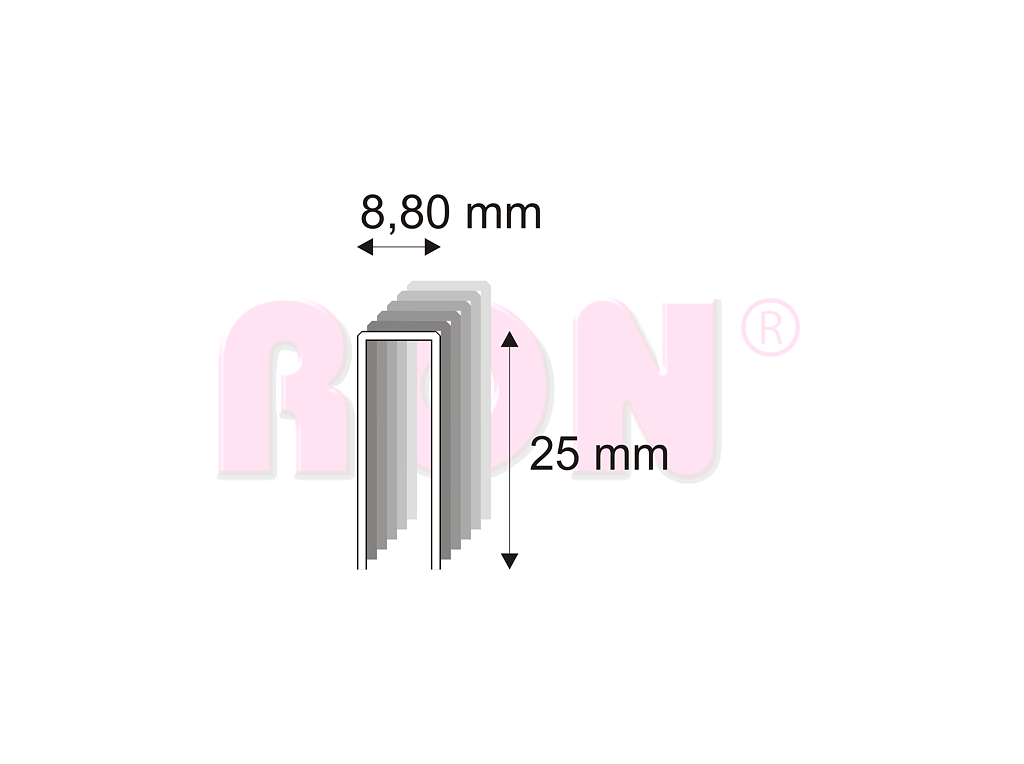 Truhlářské spony ostřené Narex 352/25 - 8,80 x 25 mm - 12 600 ks