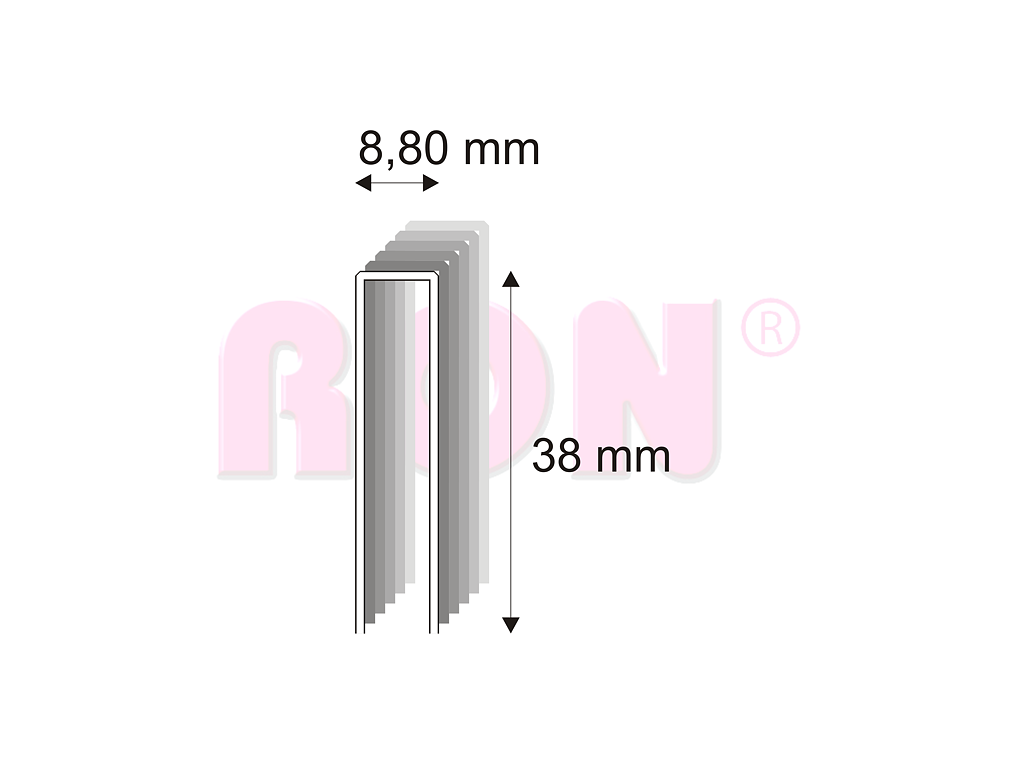 Truhlářské spony s pryskyřicí Narex 352/38 - 8,80 x 38 mm - 7 600 ks