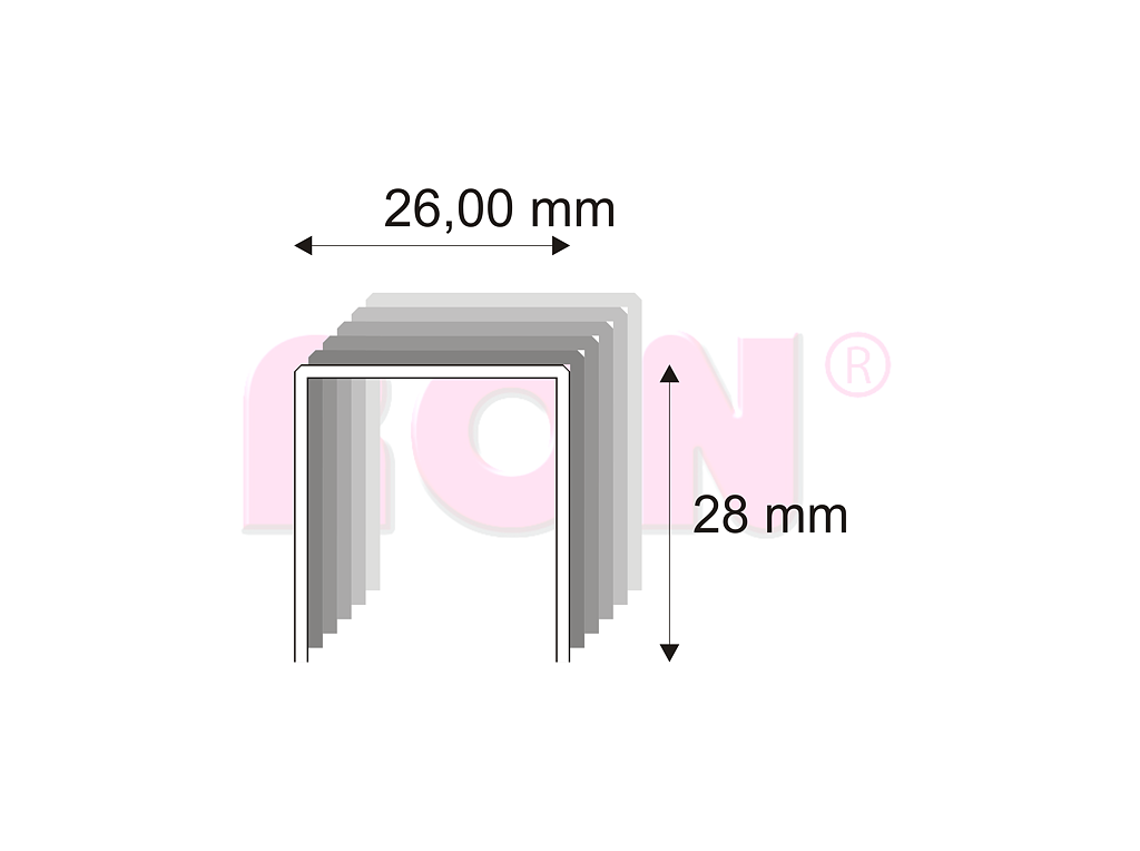 Tesařské spony s pryskyřicí Narex 580/28 - 26 x 28 mm - 4 000 ks