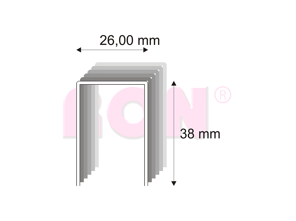 Tesařské spony s pryskyřicí Narex 580/38 - 26 x 38 mm - 2 200 ks