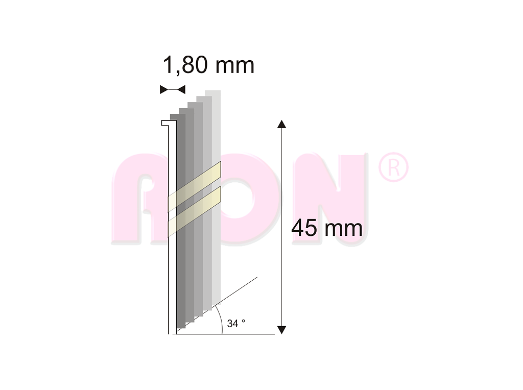 Truhlářské Brady šikmé 34° Narex 15G-DA/45 - 1,80 x 45 mm - 4 000 ks - nerez