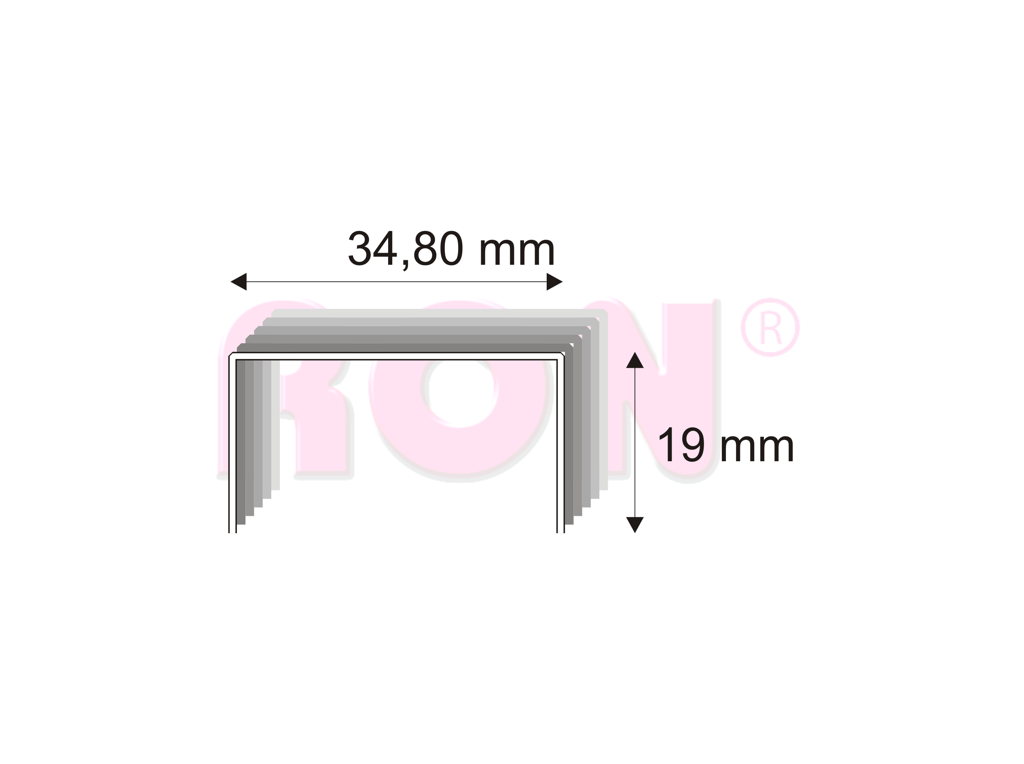 Kartonážní spony 490SE/19 CU - 34,80 x 19 mm - 2 300 ks
