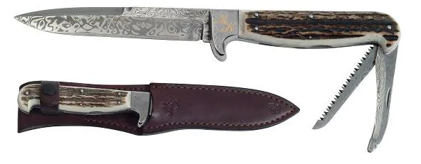 Lovecký nůž JELEN EXCLUSIVE 3dílný s pilkou a páráčkem 370-DP-3