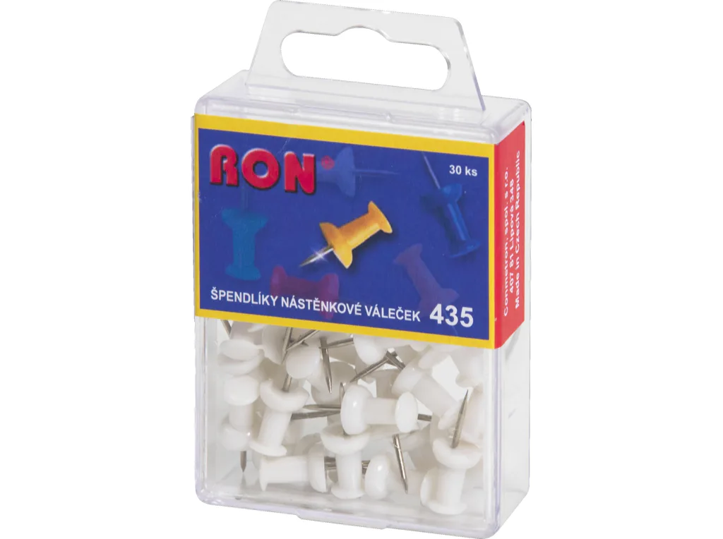 Špendlíky Mikov 435 - barevné - tvar váleček - 30 ks, eurozávěs