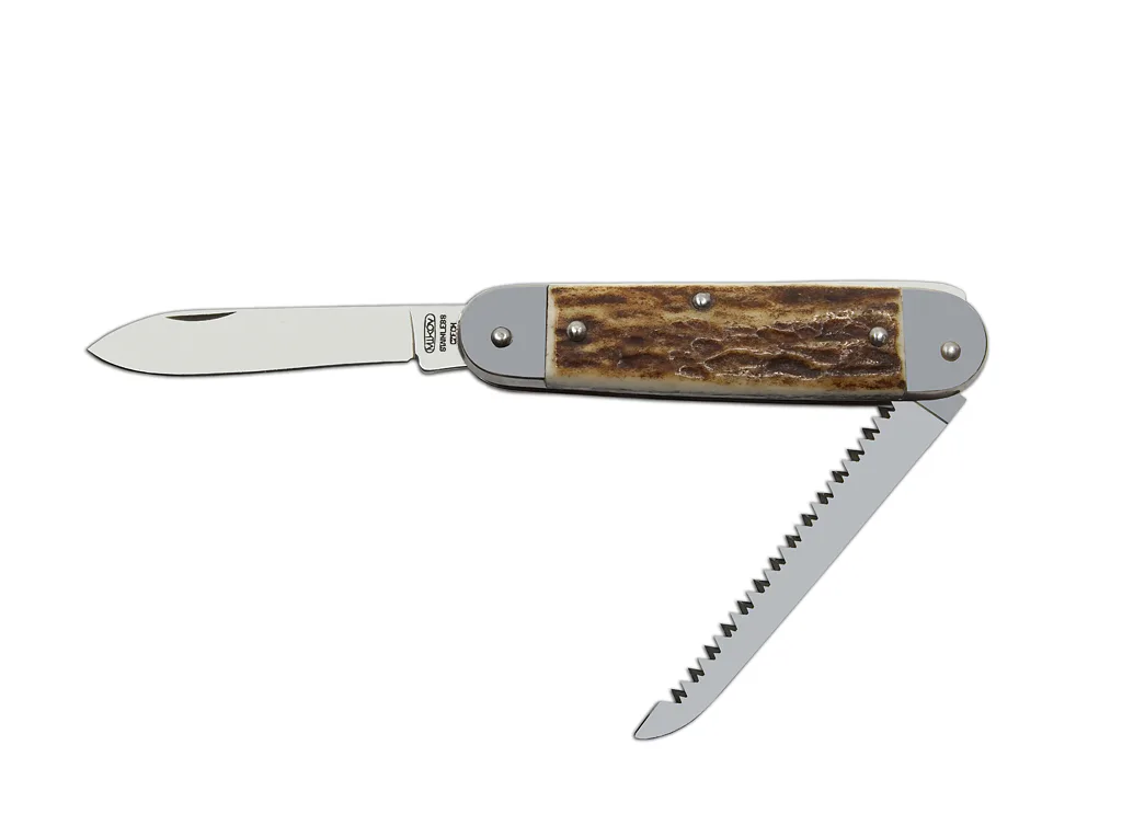 Kapesní zavírací nůž STOVKA lovecký 2dílný s pilkou - střenka paroh 233-NP-2