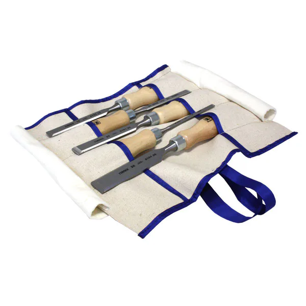 Sada plochých dlát v kapsáři 5dílná WOOD - přírodní buk